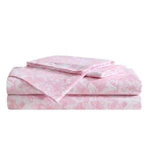 Betsey Johnson Silky Microfiber Printed 4-Pc. Sheet Set Full Fairytale Pink